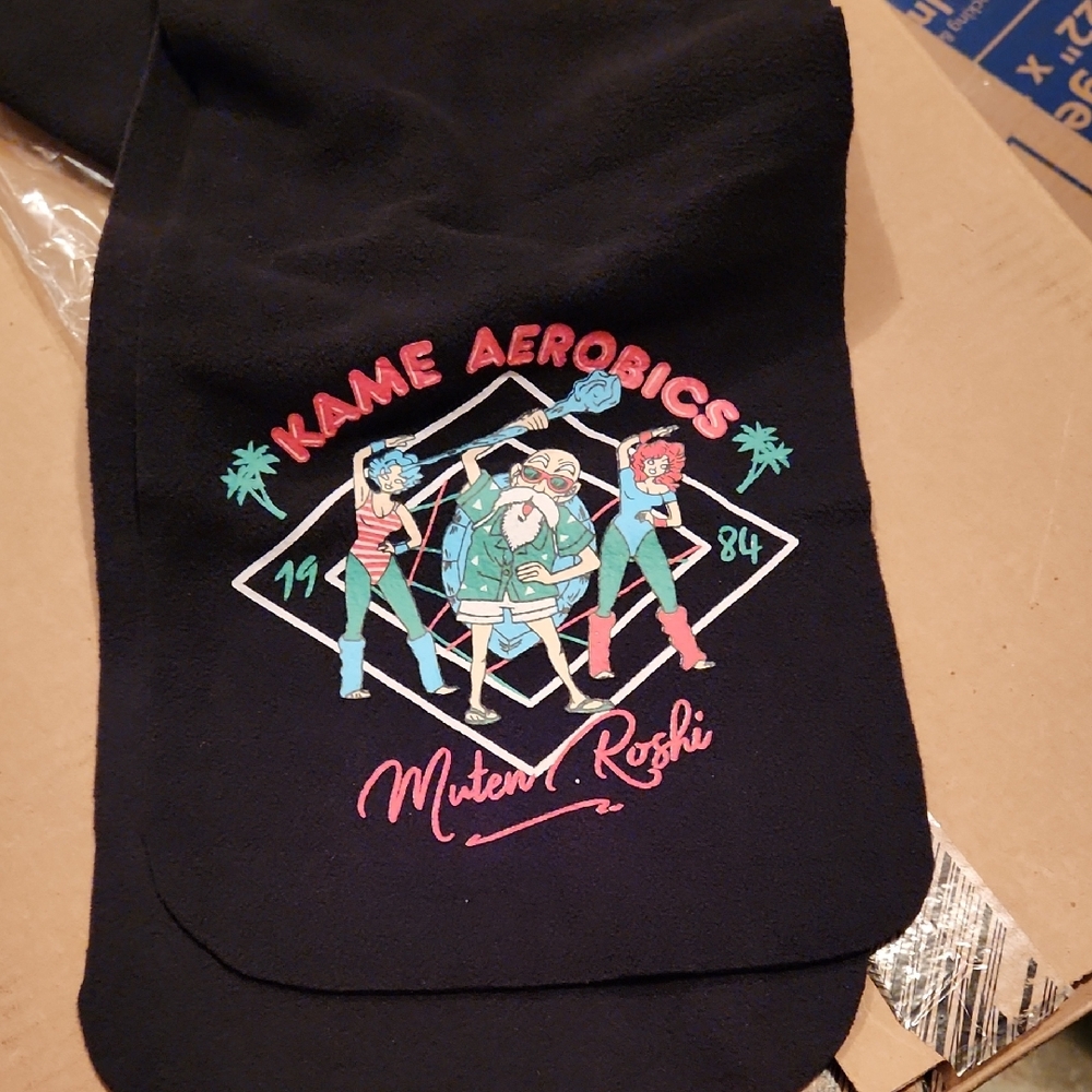 Black Kame Aerobics Graphic Fleece Scarf - Master Roshi Dragonball Z